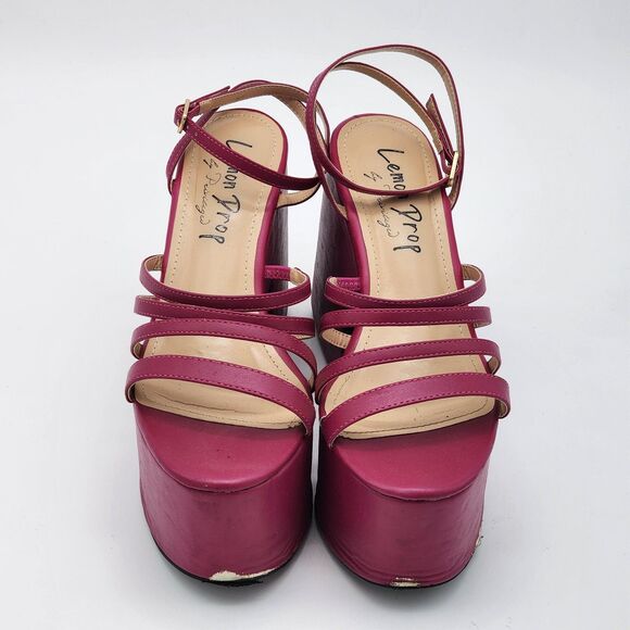 Lemon Drop by Privileged Fuchsia Tornado Platform Sandals Size 7.5 - Picture 2 of 16